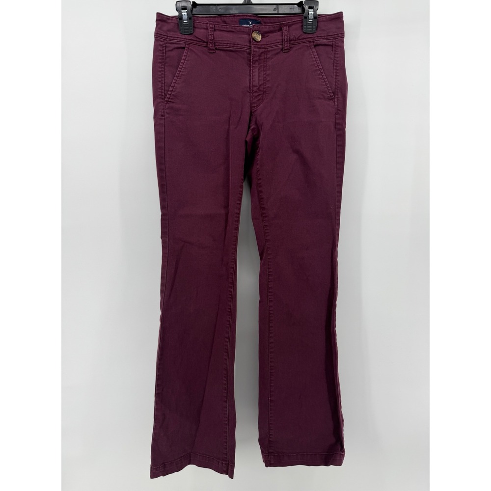 American Eagle Artist Boot Stretch Pants Burgundy Maroon Size 6 Regular